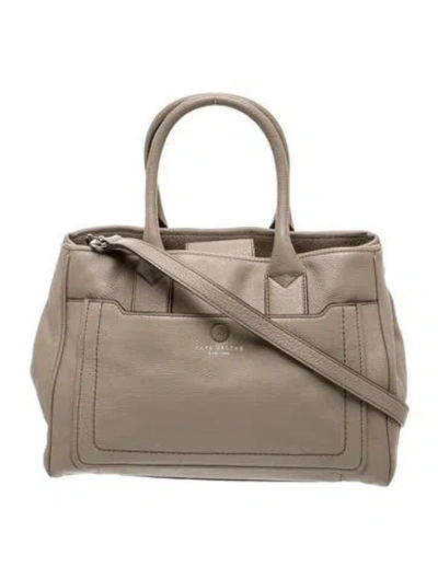 Pre-owned Marc Jacobs Leather Top Handle Bag In Gray