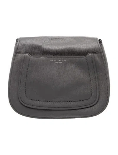 Pre-owned Marc Jacobs Leather Top Handle Bag In Gray