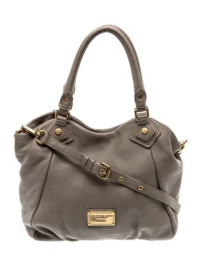 Pre-owned Marc Jacobs Leather Top Handle Bag In Gray