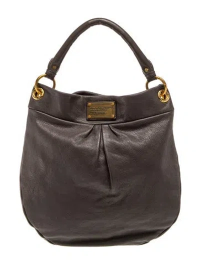 Pre-owned Marc Jacobs Leather Top Handle Bag In Gray