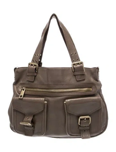 Pre-owned Marc Jacobs Leather Top Handle Bag In Gray