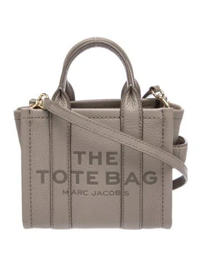 Pre-owned Marc Jacobs Leather Top Handle Bag In Gray