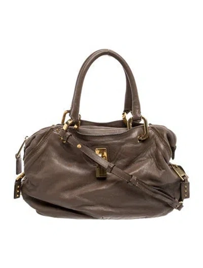 Pre-owned Marc Jacobs Leather Top Handle Bag In Gray