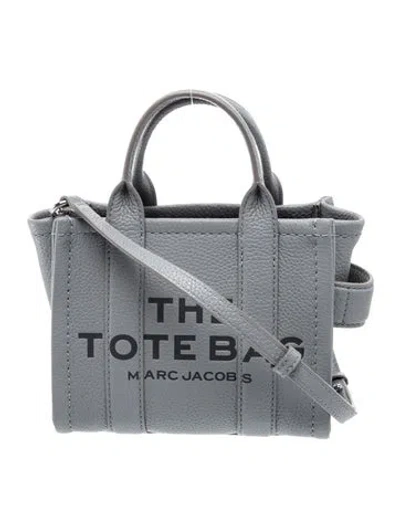 Pre-owned Marc Jacobs Leather Top Handle Bag In Gray