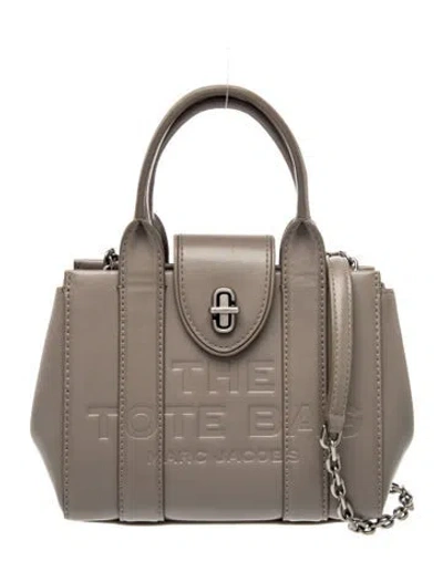 Pre-owned Marc Jacobs Leather Top Handle Bag In Grey