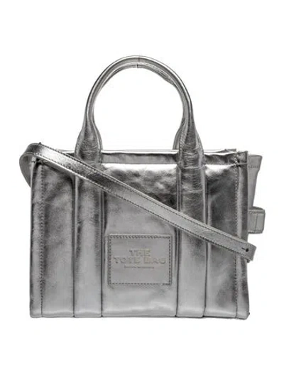 Pre-owned Marc Jacobs Leather Top Handle Bag In Metallic/silver