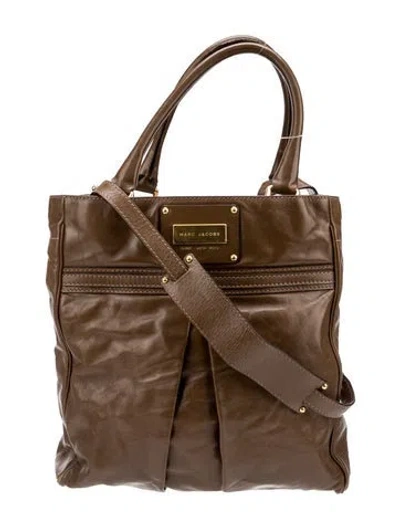 Pre-owned Marc Jacobs Leather Top Handle Bag In Neutral