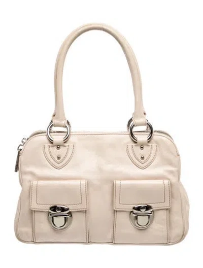 Pre-owned Marc Jacobs Leather Top Handle Bag In Neutrals