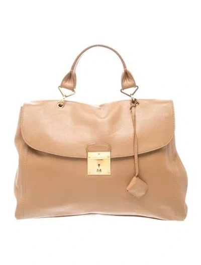 Pre-owned Marc Jacobs Leather Top Handle Bag In Neutrals