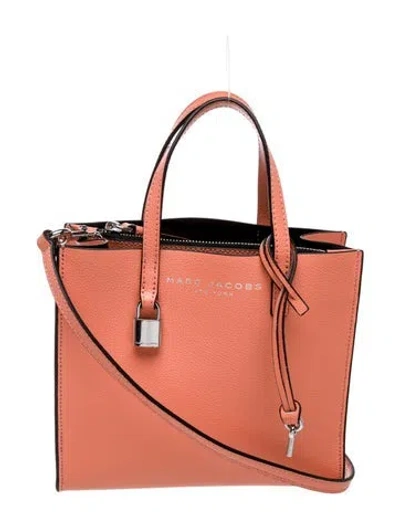 Pre-owned Marc Jacobs Leather Top Handle Bag In Orange
