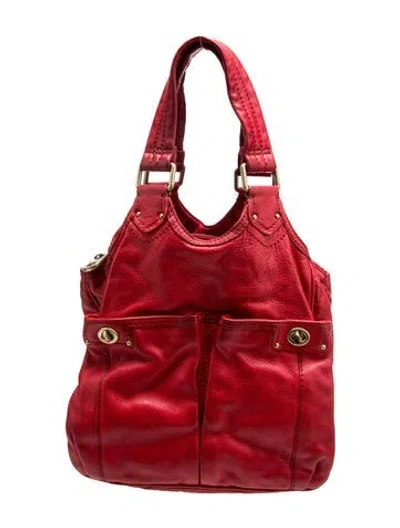 Pre-owned Marc Jacobs Leather Top Handle Bag In Red