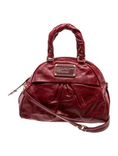 Pre-owned Marc Jacobs Leather Top Handle Bag In Red