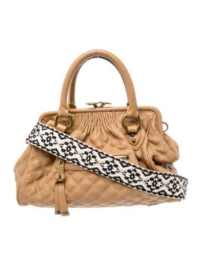 Pre-owned Marc Jacobs Leather Top Handle Bag Vintage In Neutral