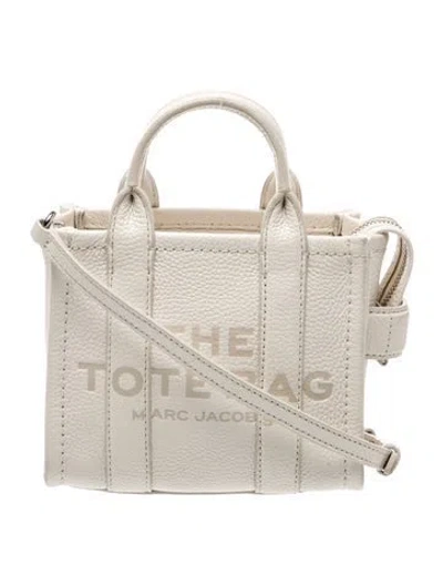 Pre-owned Marc Jacobs Leather Top Handle Bag In White