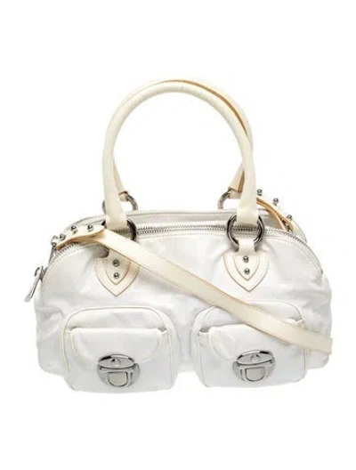 Pre-owned Marc Jacobs Leather Top Handle Bag In White
