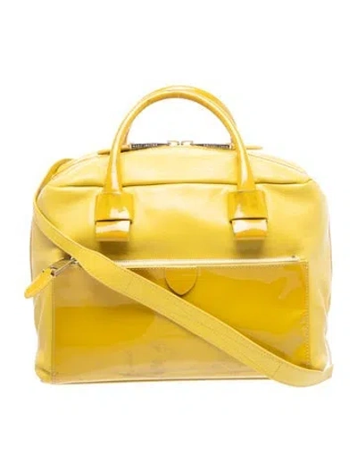 Pre-owned Marc Jacobs Leather Top Handle Bag In Yellow