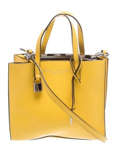 Pre-owned Marc Jacobs Leather Top Handle Bag In Yellow