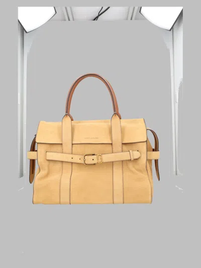 Marc Jacobs Leather Top Handle Tote Bag In Beige