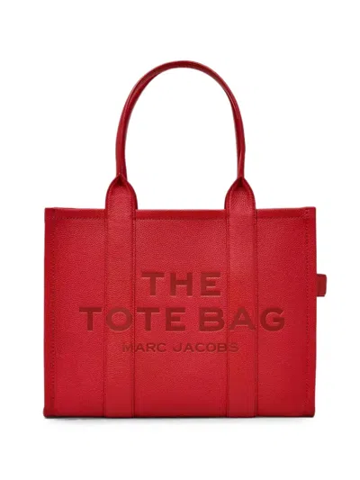 Marc Jacobs The Tote Bag Grained Leather Tote Bag In Red