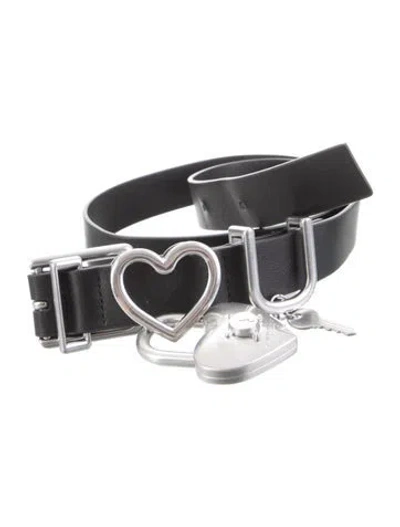 Pre-owned Marc Jacobs Leather Waist Belt In Black