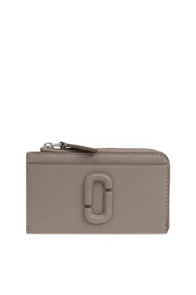 Marc Jacobs Gray 'the Covered J Marc Top Zip Multi' Wallet In Grey
