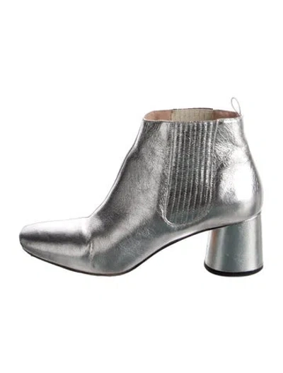 Pre-owned Marc Jacobs Leather Western Boots In Silver