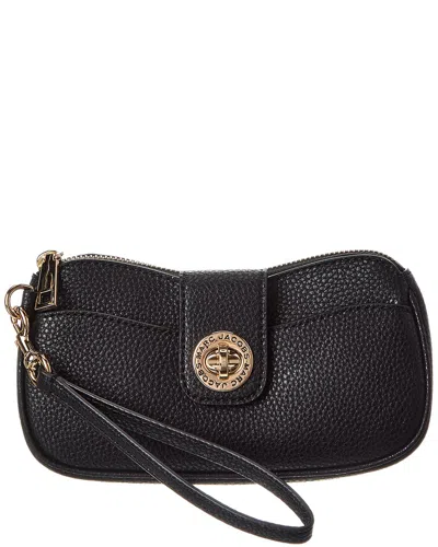 Marc Jacobs Leather Wristlet In Black