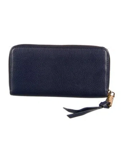 Pre-owned Marc Jacobs Leather Wristlet In Blue