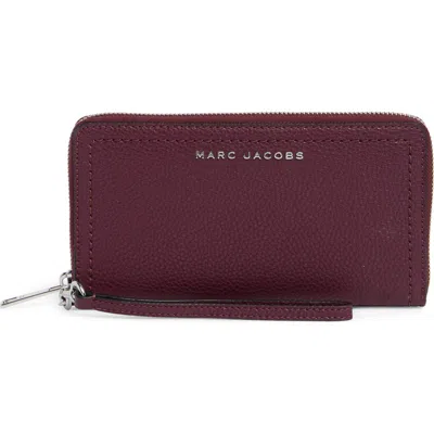 Marc Jacobs Leather Wristlet Continental Wallet In Dark Plum