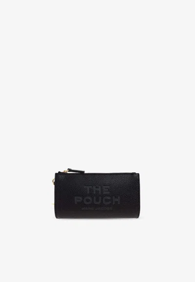 Marc Jacobs Leather Zip Pouch In Black