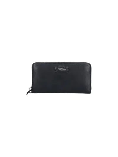Marc Jacobs Leather Zip-around Wallet In Black