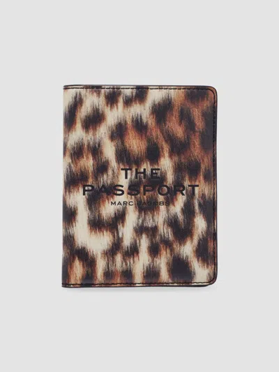 Marc Jacobs Leopard-print Leather Passport Case In Brown