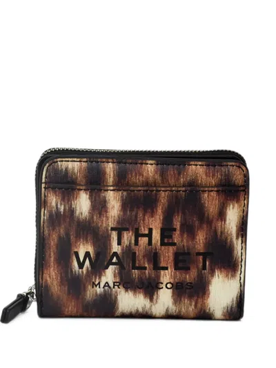 Marc Jacobs Leopard-print The Mini Compact Wallet In Brown