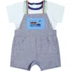 MARC JACOBS LIGHT BLUE SUIT FOR BABY BOY WITH LOGO