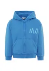Marc Jacobs Logo-print Zip-up Hoodie In Blue