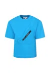 Marc Jacobs Light Blue T-shirt For Boy With Logo In Light Blue
