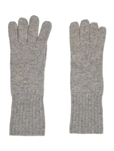 Pre-owned Marc Jacobs Light Grey Cashmere Ribbed Winter Gloves