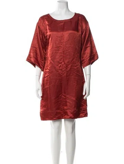Pre-owned Marc Jacobs Linen Knee-length Dress In Metallic/orange