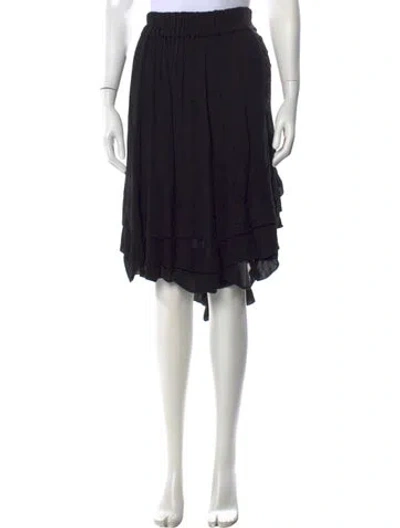 Pre-owned Marc Jacobs Linen Midi Length Skirt In Black