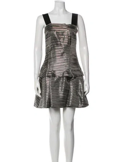 Pre-owned Marc Jacobs Linen Mini Dress In Silver