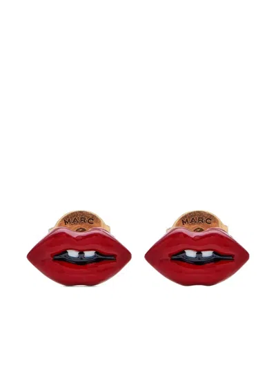 Marc Jacobs Lip Stud Earrings In Gold