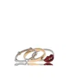 Marc Jacobs Lips Crystal Ring Set In Multi