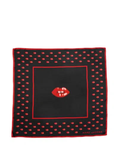 Marc Jacobs Lips Ptint Foulard In Black