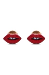 Marc Jacobs Lips Stud Earrings In Red