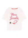 Marc Jacobs Lipstick-print Cotton Top In Pink