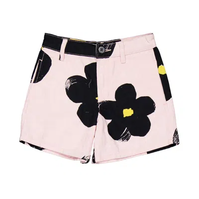 Marc Jacobs Little  Daisy Print Cotton Shorts In Pink