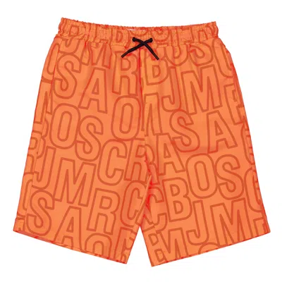 Marc Jacobs Little  Elasticated Waistband Swimshorts In Orange