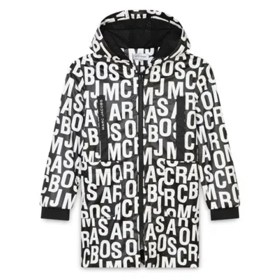 Marc Jacobs Kids' Little  Monogram Hooded Raincoat In Black