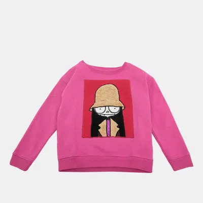 Pre-owned Marc Jacobs Little  Pink Embellished Crewneck Sweater 5 Yrs