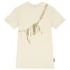 Marc Jacobs Little  Short Sleeve Cotton Dress In Neutral